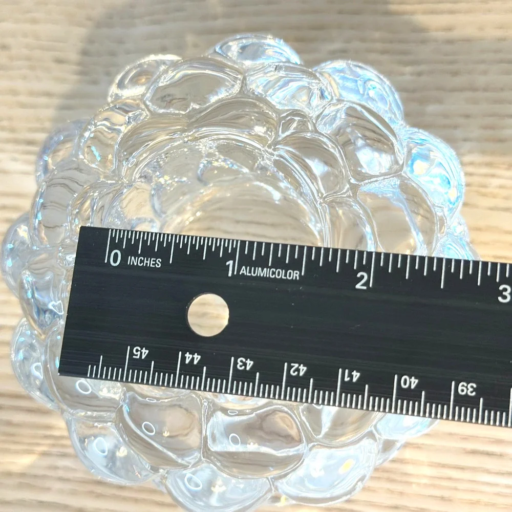 Orrefors Raspberry Art Glass Votive Candle Holder Tealight Bubble Texture Modern